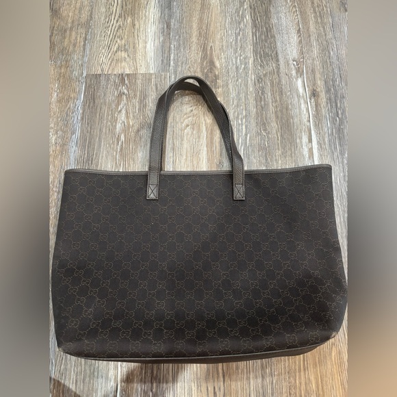 Gucci Dark Brown Monogram Tote - Picture 1 of 16
